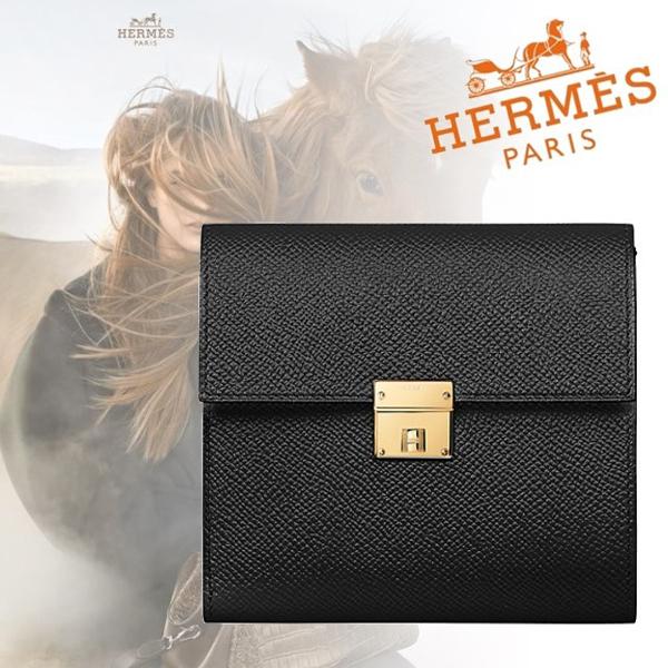 2024新作 HERMES エルメススーパーコピー Clic 12 折りたたみ財布 エプソン黒 8102517